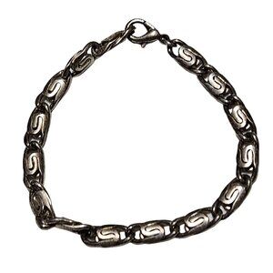 Vintage Elegant Silver Tone Link Bracelet Classic Minimalist Fashion Jewelry